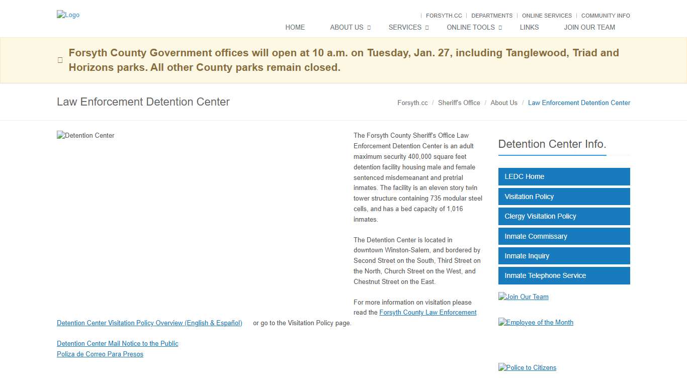 Law Enforcement Detention Center